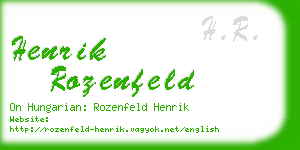 henrik rozenfeld business card